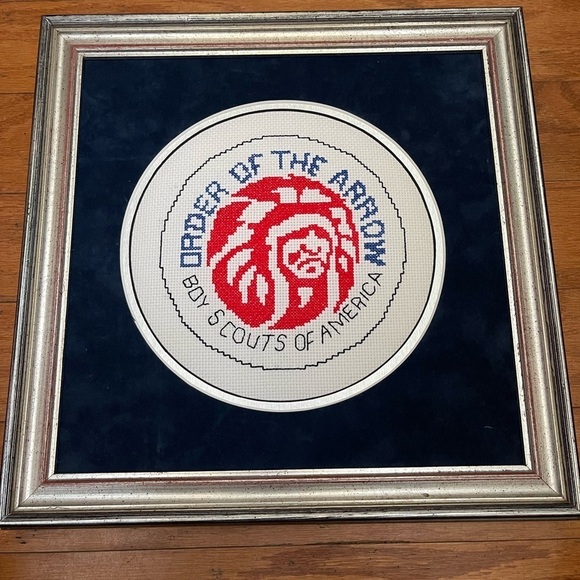 Boy Scouts Other - Boy Scouts Of America Order Of The Arrow - Framed Needlepoint